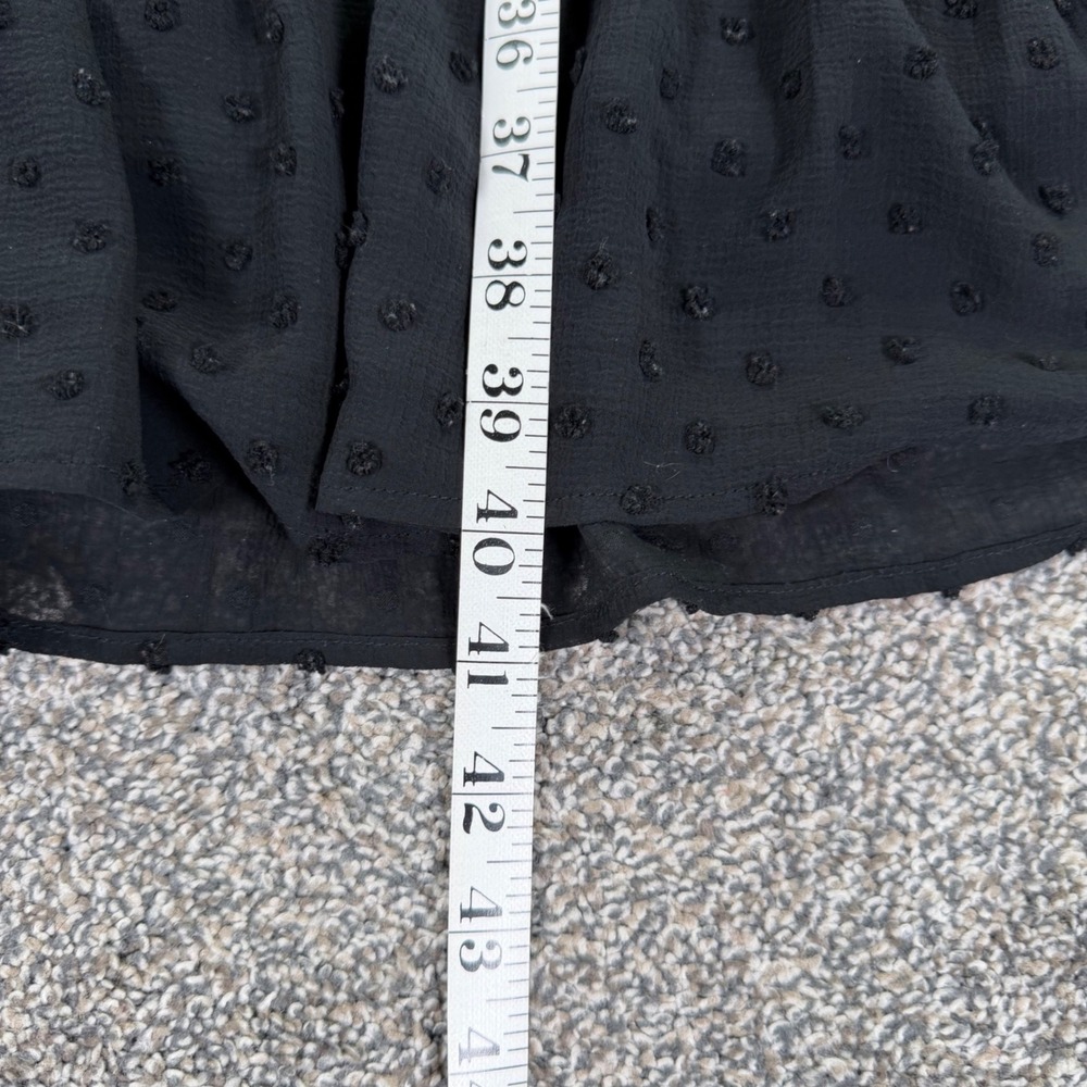 Monteau Los Angeles Black Clip Dot Tiered Ruffle Sleeveless Midi Dress Womens XS - Picture 8 of 9